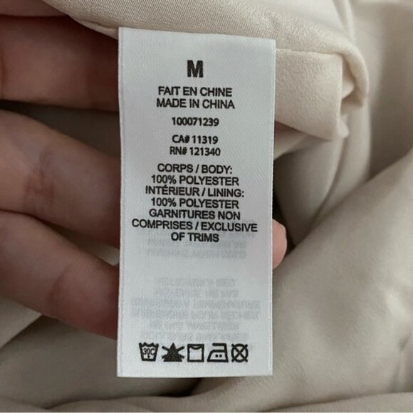 GARAGEHollySatinPlungeHalterMiniDressinBeigeOffWhiteszMMedium - Picture 10 of 12